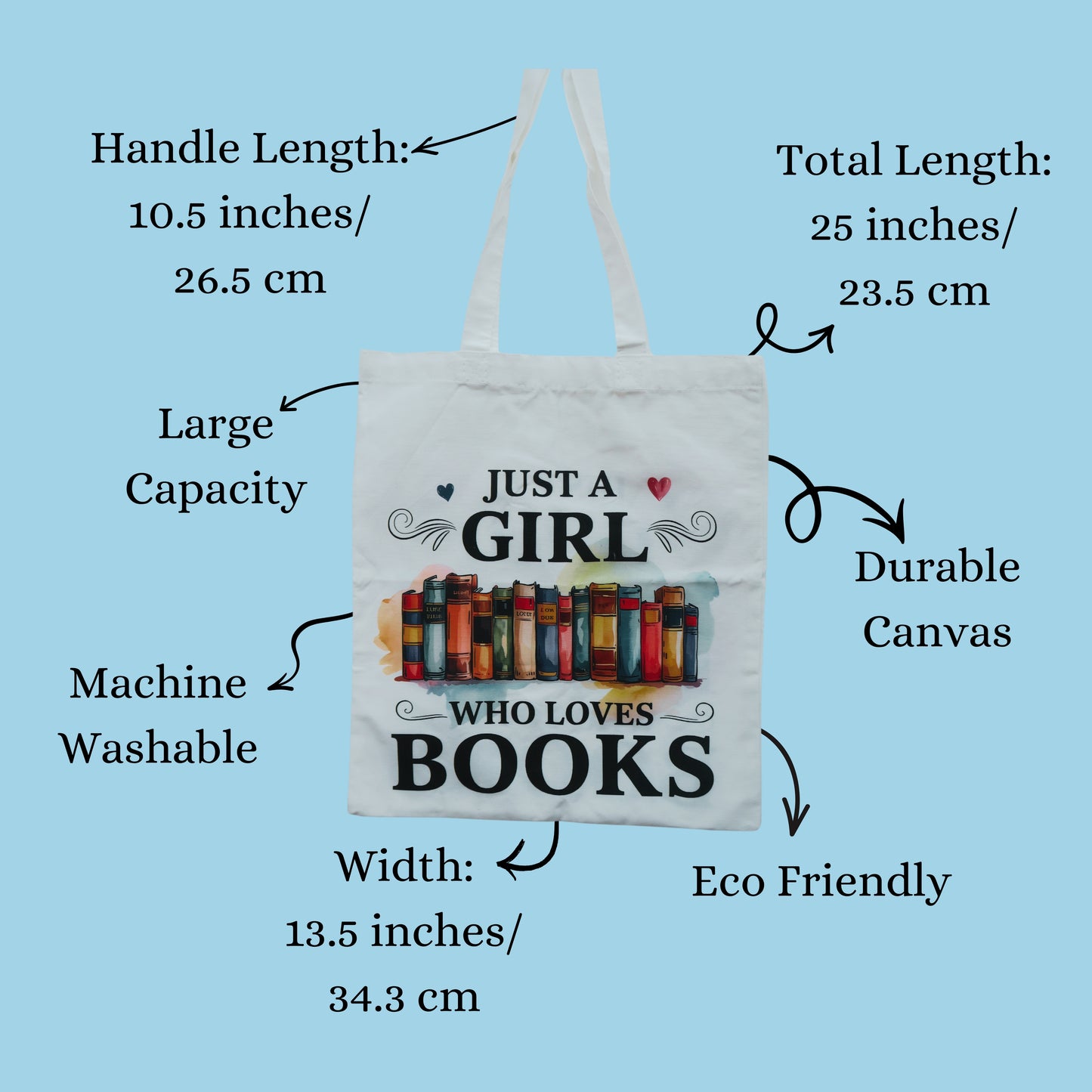 Booklover Collector Carrier | Just a Girl Who Loves Books | Tote Bags