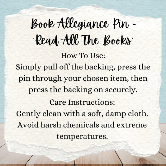 Book Allegiance Pin | ‘Read All The Books’