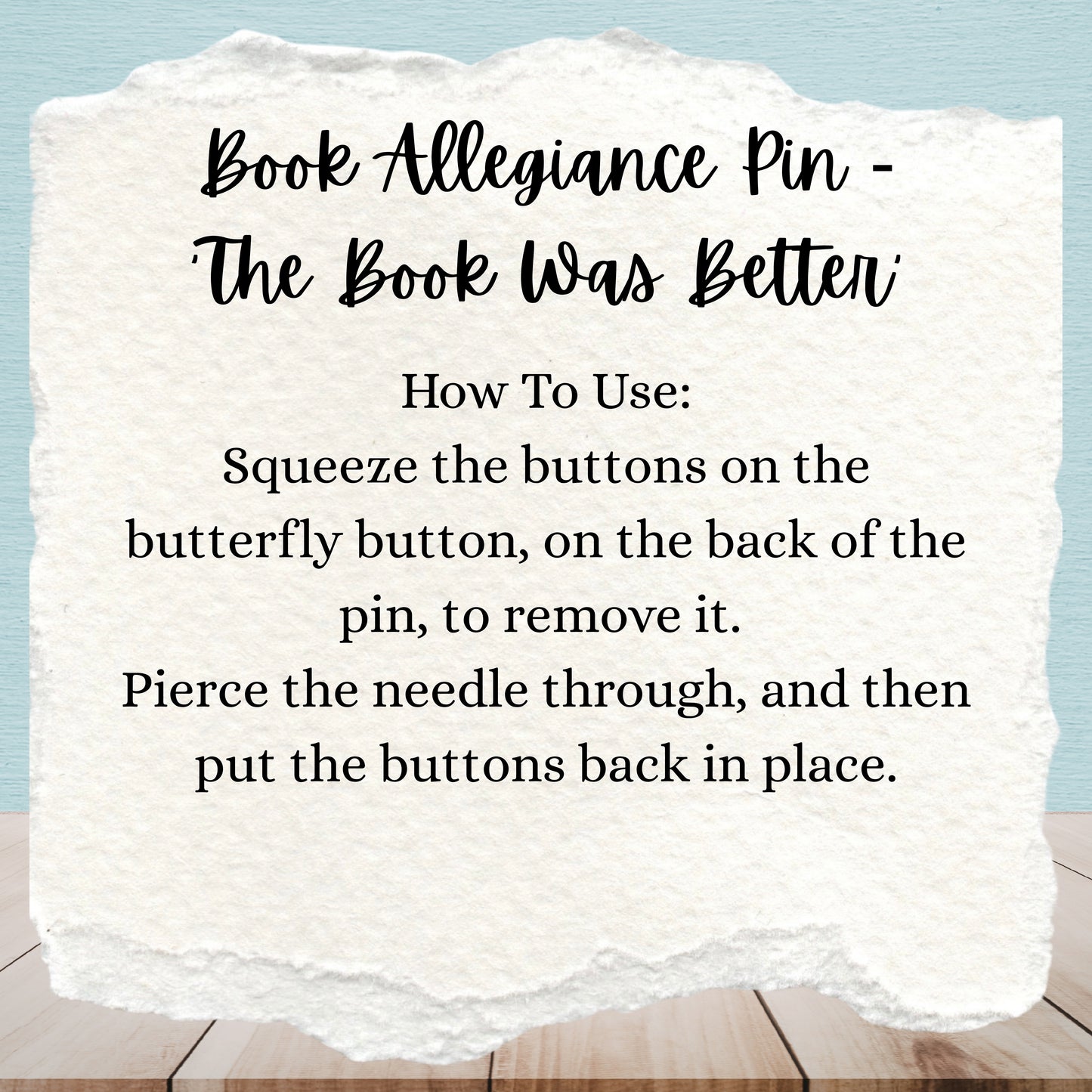 Book Allegiance Pin | ‘The Book Was Better’