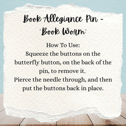 Book Allegiance Pin | ‘Book Worm’