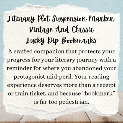 Literary Plot Suspension Marker:  Vintage And Classic Lucky Dip | Bookmarks