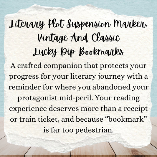 Literary Plot Suspension Marker:  Vintage And Classic Lucky Dip | Bookmarks