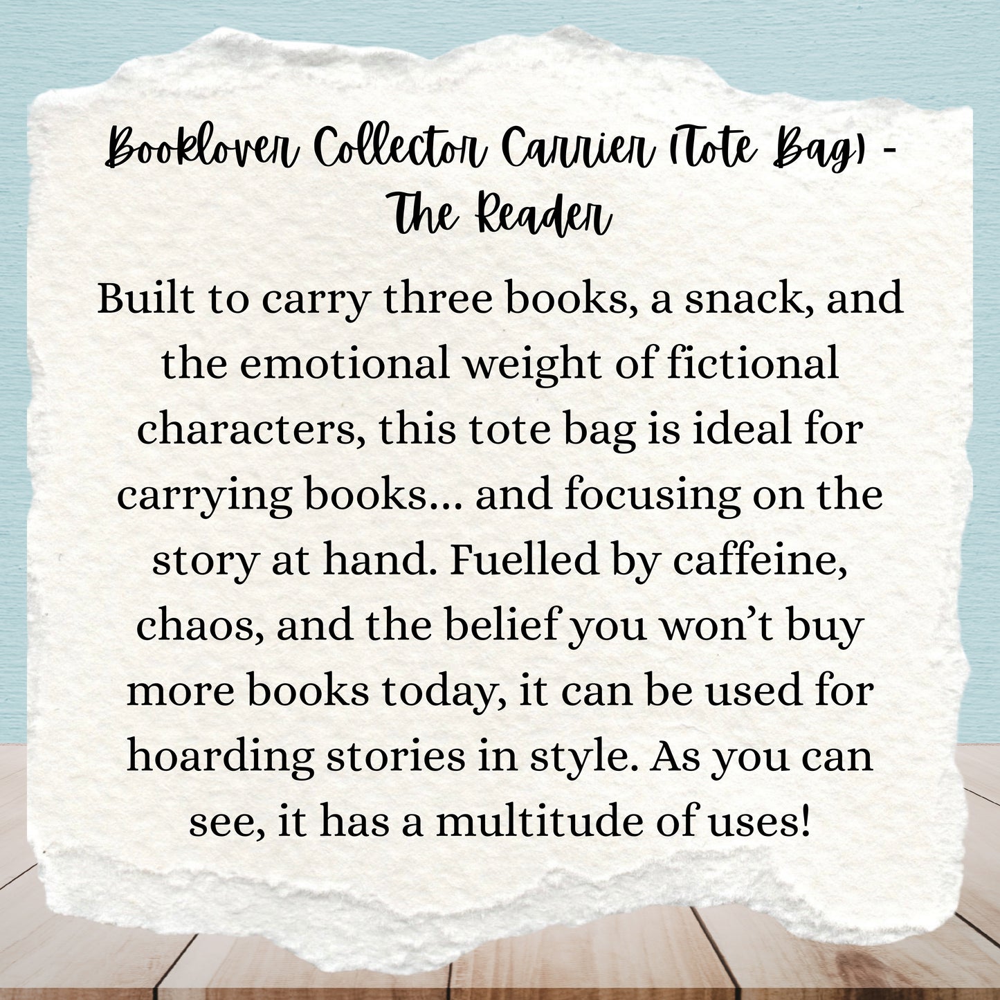 Booklover Collector Carrier | The Reader | Tote Bags