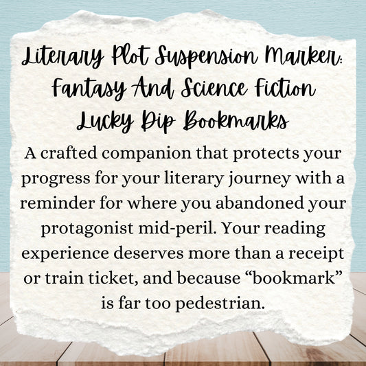Literary Plot Suspension Marker:  Fantasy And Science Fiction Lucky Dip Bookmarks
